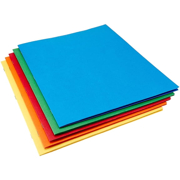 Twin Pocket File Folders with Fasteners, Letter Size, Business Card Slot, Assorted Colors, 25-Pack
