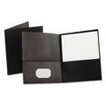 thumbnail image 1 of Twin-Pocket Folder, Embossed Leather Grain Paper, 0.5" Capacity, 11 X 8.5, Black, 25/box | Bundle of 2 Boxes, 1 of 1
