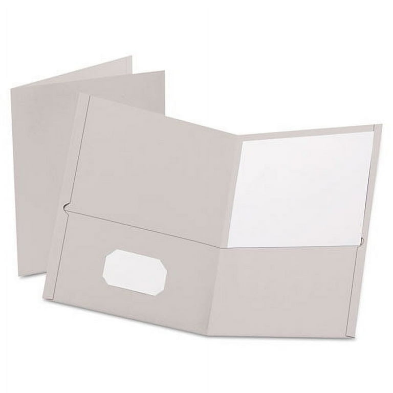 Twin-Pocket Folder, Embossed Leather Grain Paper, 0.5 Twin-Pocket Folder, Embossed Leather Grain Paper, 0.5