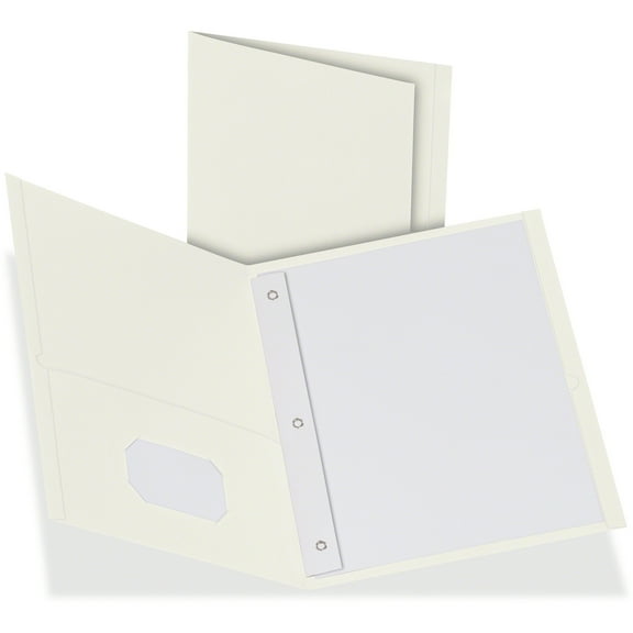 Twin-Pocket Folders With 3 Fasteners, 0.5" Capacity, 11 X 8.5, White, 25/box | Bundle of 5 Boxes