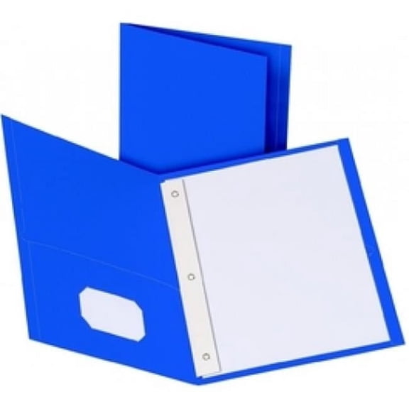 Twin Pocket Folders With Fasteners, Royal Blue - Pack of 5