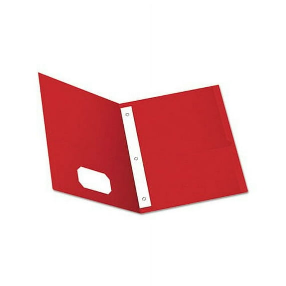 Twin-Pocket Folders with 3 Fasteners Letter, 1/2" Capacity, Red, 25/Box