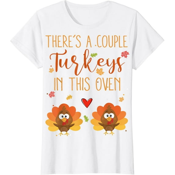 Twin Pregnancy Announcement Baby Reveal Thanksgiving T-Shirt
