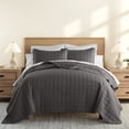 thumbnail image 1 of Lightweight Wrinkle Resistant Quilt Sets in Gray Square for Twin/Twin-XL Size Bedding by Comfort Canopy, 1 of 10