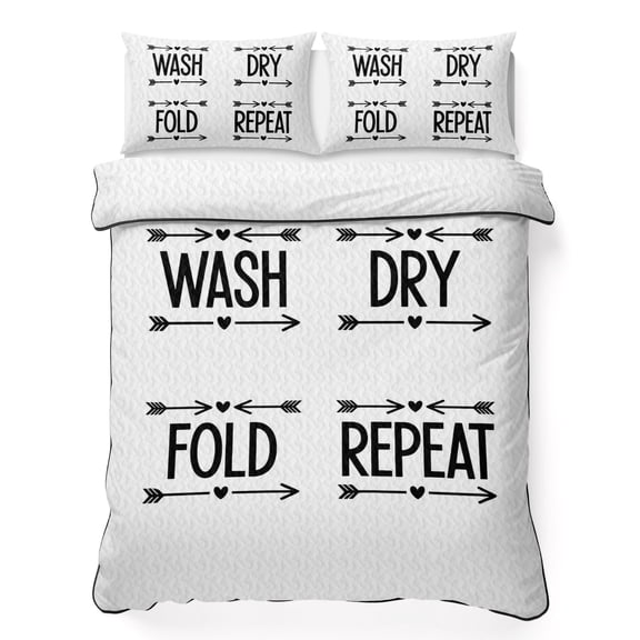 Twin Quilt Bedding Set Abstract Arrows Wash and Dry Breathable Summer Cooling Blanket for Hot Sleepers, Laundry Art Quote Lightweight Soft Bedding Set with 2 Pillow Shams for All Season