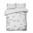 thumbnail image 1 of Twin Quilt Bedding Set, Coastal Marine Life Reversible Summer Quilt 3 Pieces, Summer Ocean Coral Starfish Fish Gray Lightweight Bedspreads Coverlets with 2 Pillow Shams for All Seasons, 1 of 5