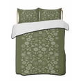 thumbnail image 1 of Twin Quilt Bedding Set, Japanese Reversible Summer Quilt 3 Pieces, Green Rustic Retro Pastoral Floral Leaves Lightweight Bedspreads Coverlets with 2 Pillow Shams for All Seasons, 1 of 5