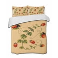 thumbnail image 1 of Twin Quilt Bedding Set, Ladybugs Eucalyptus Reversible Summer Quilt 3 Pieces, Spring Botanical Leaves Yellow Lightweight Bedspreads Coverlets with 2 Pillow Shams for All Seasons, 1 of 5