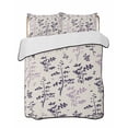 thumbnail image 1 of Twin Quilt Bedding Set, Purple Pink Botanical Reversible Summer Quilt 3 Pieces, Rustic Country Spring Floral Summer Leaf Lightweight Bedspreads Coverlets with 2 Pillow Shams for All Seasons, 1 of 5