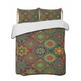 thumbnail image 1 of Twin Quilt Bedding Set, Retro Boho Reversible Summer Quilt 3 Pieces, Green Blue Red Ethnic Floral Geometric Abstract Lightweight Bedspreads Coverlets with 2 Pillow Shams for All Seasons, 1 of 5