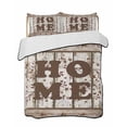 thumbnail image 1 of Twin Quilt Bedding Set, Retro Farmhouse Reversible Summer Quilt 3 Pieces, Country Star Berries Text Wooden Grain Lightweight Bedspreads Coverlets with 2 Pillow Shams for All Seasons, 1 of 5