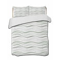 thumbnail image 1 of Twin Quilt Bedding Set, Sage Green Stripes Reversible Summer Quilt 3 Pieces, Modern Simple Gradient Waves Lines Lightweight Bedspreads Coverlets with 2 Pillow Shams for All Seasons, 1 of 5