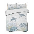 thumbnail image 1 of Twin Quilt Bedding Set, Sea Turtle Coastal Reversible Summer Quilt 3 Pieces, Nautical Summer Beach Starfish Coral Ocean Lightweight Bedspreads Coverlets with 2 Pillow Shams for All Seasons, 1 of 5