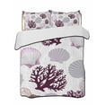 thumbnail image 1 of Twin Quilt Bedding Set, Shell Coral Coastal Reversible Summer Quilt 3 Pieces, Nautical Summer Beach Ocean Sea Lightweight Bedspreads Coverlets with 2 Pillow Shams for All Seasons, 1 of 5