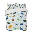 thumbnail image 1 of Twin Quilt Bedding Set, Spring Butterfly Dragonfly Reversible Summer Quilt 3 Pieces, Rustic Botanical Floral Teal Green Lightweight Bedspreads Coverlets with 2 Pillow Shams for All Seasons, 1 of 5