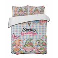 thumbnail image 1 of Twin Quilt Bedding Set, Spring Gnomes Reversible Summer Quilt 3 Pieces, Farmhhouse Floral Botanical Blue Plaid Lightweight Bedspreads Coverlets with 2 Pillow Shams for All Seasons, 1 of 5