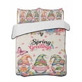 thumbnail image 1 of Twin Quilt Bedding Set, Spring Gnomes Reversible Summer Quilt 3 Pieces, Farmhhouse Floral Botanical Rustic Lightweight Bedspreads Coverlets with 2 Pillow Shams for All Seasons, 1 of 5