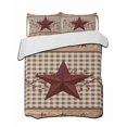 thumbnail image 1 of Twin Quilt Bedding Set, Texas Star Vintage Reversible Summer Quilt 3 Pieces, Brown Checkered Berry Farmhouse Lightweight Bedspreads Coverlets with 2 Pillow Shams for All Seasons, 1 of 5