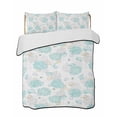 thumbnail image 1 of Twin Quilt Bedding Set, Turquoise Coastal Reversible Summer Quilt 3 Pieces, Summer Beach Ocean Coral Conch Shell Lightweight Bedspreads Coverlets with 2 Pillow Shams for All Seasons, 1 of 5