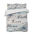 thumbnail image 1 of Twin Quilt Bedding Set, Vintage Farmhouse Reversible Summer Quilt 3 Pieces, Blue Country Texas Star Vines Wooden Lightweight Bedspreads Coverlets with 2 Pillow Shams for All Seasons, 1 of 5