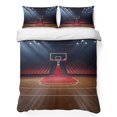 thumbnail image 1 of Twin Quilt Set 68''x86'', Basketball Court Lightweight Summer Bedspread Coverlet Set with 2 Pillow Shams, Indoor Sports Field Scene Modern Breathable All Season Quilt Bedding for Dorm/Bedroom, 1 of 9