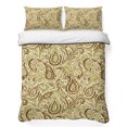 thumbnail image 1 of Twin Quilt Set 68''x86'', Beige Brown Green Lightweight Summer Bedspread Coverlet Set with 2 Pillow Shams, Retro Botanical Abstract Art Breathable All Season Quilt Bedding for Dorm/Bedroom, 1 of 9