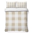 thumbnail image 1 of Twin Quilt Set 68''x86'', Beige Plaid Lightweight Summer Bedspread Coverlet Set with 2 Pillow Shams, Spring Summer Farmhouse Buffalo Checkered Breathable All Season Quilt Bedding for Dorm/Bedroom, 1 of 9