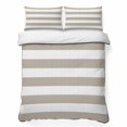 thumbnail image 1 of Twin Quilt Set 68''x86'', Beige Stripes Lightweight Summer Bedspread Coverlet Set with 2 Pillow Shams, Simple Beige White Texture Breathable All Season Quilt Bedding for Dorm/Bedroom, 1 of 9