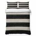 thumbnail image 1 of Twin Quilt Set 68''x86'', Black Cream Striped Lightweight Bedspread Coverlet Set with 2 Pillow Shams, Farmhouse Vintage Shabby Chic Wood Grain Breathable All Season Quilt Bedding for Dorm/Bedroom, 1 of 9