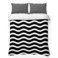thumbnail image 1 of Twin Quilt Set 68''x86'', Black Moire Ombre Lightweight Summer Bedspread Coverlet Set with 2 Pillow Shams, Water Ripple Stripe Farmhouse Breathable All Season Quilt Bedding for Dorm/Bedroom, 1 of 9