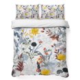 thumbnail image 1 of Twin Quilt Set 68''x86'', Botanical Flowers Lightweight Summer Bedspread Coverlet Set with 2 Pillow Shams, Farmhouse Pastoral Floral Plants Breathable All Season Quilt Bedding for Dorm/Bedroom, 1 of 9