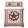 thumbnail image 1 of Twin Quilt Set 68''x86'', Country Star Plaid Lightweight Summer Bedspread Coverlet Set with 2 Pillow Shams, Retro Western Farmhouse Barn Berry Breathable All Season Quilt Bedding for Dorm/Bedroom, 1 of 9