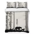 thumbnail image 1 of Twin Quilt Set 68''x86'', Forest Bear Family Lightweight Summer Bedspread Coverlet Set with 2 Pillow Shams, Trees Nature Tree Landscape Scene Breathable All Season Quilt Bedding for Dorm/Bedroom, 1 of 9