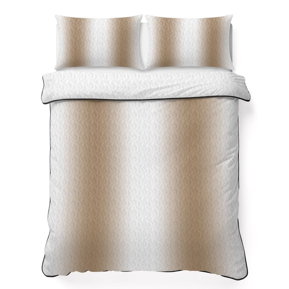 Twin Quilt Set 68''x86'', Khaki White Ombre Lightweight Summer Bedspread Coverlet Set with 2 Pillow Shams, Modern Abstract Art Farmhouse Gradient Breathable All Season Quilt Bedding for Dorm/Bedroom