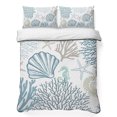 thumbnail image 1 of Twin Quilt Set 68''x86'', Light Blue Coastal Lightweight Summer Bedspread Coverlet Set with 2 Pillow Shams, Summer Beach Coral Shell Starfish Breathable All Season Quilt Bedding for Dorm/Bedroom, 1 of 9