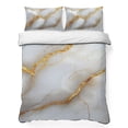 thumbnail image 1 of Twin Quilt Set 68''x86'', Marble Grey Lightweight Summer Bedspread Coverlet Set with 2 Pillow Shams, Gold Texture Modern Crack Scenery Breathable All Season Quilt Bedding for Dorm/Bedroom, 1 of 9