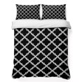 thumbnail image 1 of Twin Quilt Set 68''x86'', Modern Black Geometric Lightweight Summer Bedspread Coverlet Set with 2 Pillow Shams, Abstract Art Morocco Aesthetic Breathable All Season Quilt Bedding for Dorm/Bedroom, 1 of 9