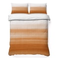 thumbnail image 1 of Twin Quilt Set 68''x86'', Orange White Ombre Lightweight Summer Bedspread Coverlet Set with 2 Pillow Shams, Farmhouse Retro Simple Striped Art Breathable All Season Quilt Bedding for Dorm/Bedroom, 1 of 9