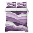 thumbnail image 1 of Twin Quilt Set 68''x86'', Purple Ombre Lightweight Summer Bedspread Coverlet Set with 2 Pillow Shams, Modern Geometric Moire Abstract Art Breathable All Season Quilt Bedding for Dorm/Bedroom, 1 of 9