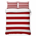 thumbnail image 1 of Twin Quilt Set 68''x86'', Red Stripes Lightweight Summer Bedspread Coverlet Set with 2 Pillow Shams, Simple Red White Texture Breathable All Season Quilt Bedding for Dorm/Bedroom, 1 of 9