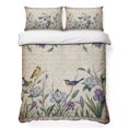 thumbnail image 1 of Twin Quilt Set 68''x86'', Spring Flowers Lightweight Bedspread Coverlet Set with 2 Pillow Shams, Vintage Floral Leaves Birds Pastoral Botanical Breathable All Season Quilt Bedding for Dorm/Bedroom, 1 of 9