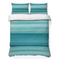 thumbnail image 1 of Twin Quilt Set 68''x86'', Teal Turquoise Aqua Ombre Lightweight Summer Bedspread Coverlet Set with 2 Pillow Shams, Contemporary Abstract Lines Breathable All Season Quilt Bedding for Dorm/Bedroom, 1 of 9