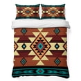 thumbnail image 1 of Twin Quilt Set 68''x86'', Turquoise Red Lightweight Summer Bedspread Coverlet Set with 2 Pillow Shams, Southwest American Native Abstract Pattern Breathable All Season Quilt Bedding for Dorm/Bedroom, 1 of 9
