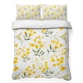 thumbnail image 1 of Twin Quilt Set 68''x86'', Yellow Flowers Spring Lightweight Summer Bedspread Coverlet Set with 2 Pillow Shams, Elegant Farmhouse Botanical Breathable All Season Quilt Bedding for Dorm/Bedroom, 1 of 9
