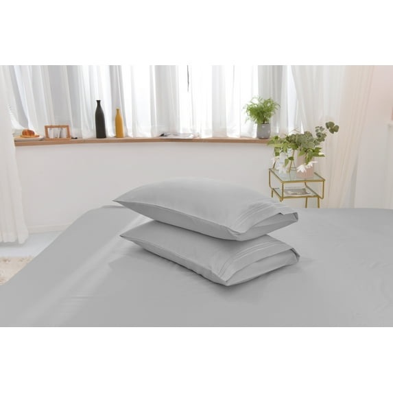 Twin Rayon Made From Bamboo Sheet Set - Softer Than Cotton Twin Size - Wrinkle Free - 16" Deep Pockets - 3 Piece - 1 Fitted Sheet, 1 Flat, 1 Pillowcases Twin Silver