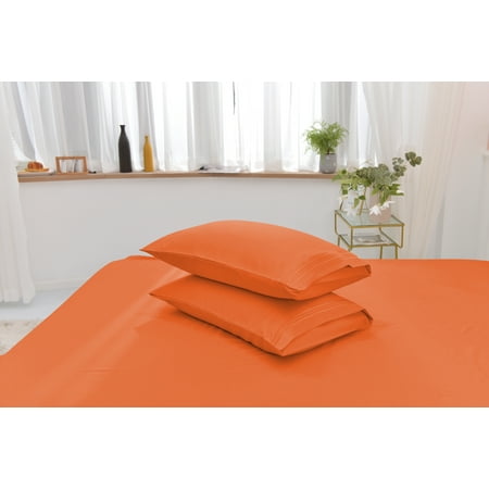 Twin Rayon Made From Bamboo Sheet Set - Softer Than Cotton Twin Size - Wrinkle Free - 16" Deep Pockets - 3 Piece - 1 Fitted Sheet, 1 Flat, 1 Pillowcases Twin Orange