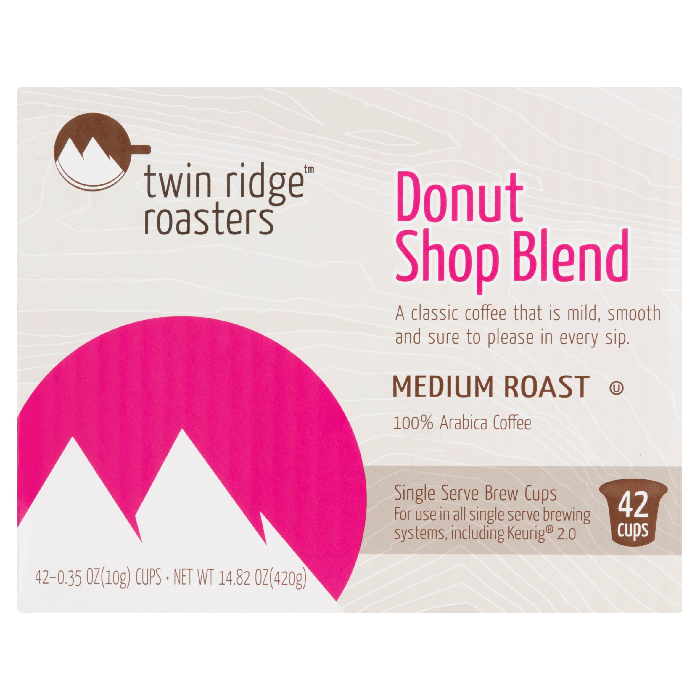 Twin Ridge Roasters Donut Shop Blend Single Serve Brew Cups, 0.35 oz