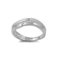 thumbnail image 1 of Twin Round Cubic Zirconia Ring Sterling Silver 925 Size 8, 1 of 2
