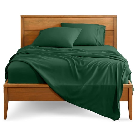 Twin Sheet Set - 1800 Ultra-Soft Microfiber Twin Bed Sheets - Double Brushed - Deep Pockets - Easy Fit - Extra Soft - 3 Piece Set - Bedding Sheets & Pillowcases (Twin, Forest Green)
