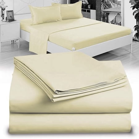 Twin Sheet Set - 1800 Ultra-Soft Microfiber Twin Bed Sheets - Double Brushed - Deep Pockets - Easy Fit – Wrinkle Free - Comfy - 3 Piece Set - Bedding Sheets & Pillowcases (Twin, Beige)